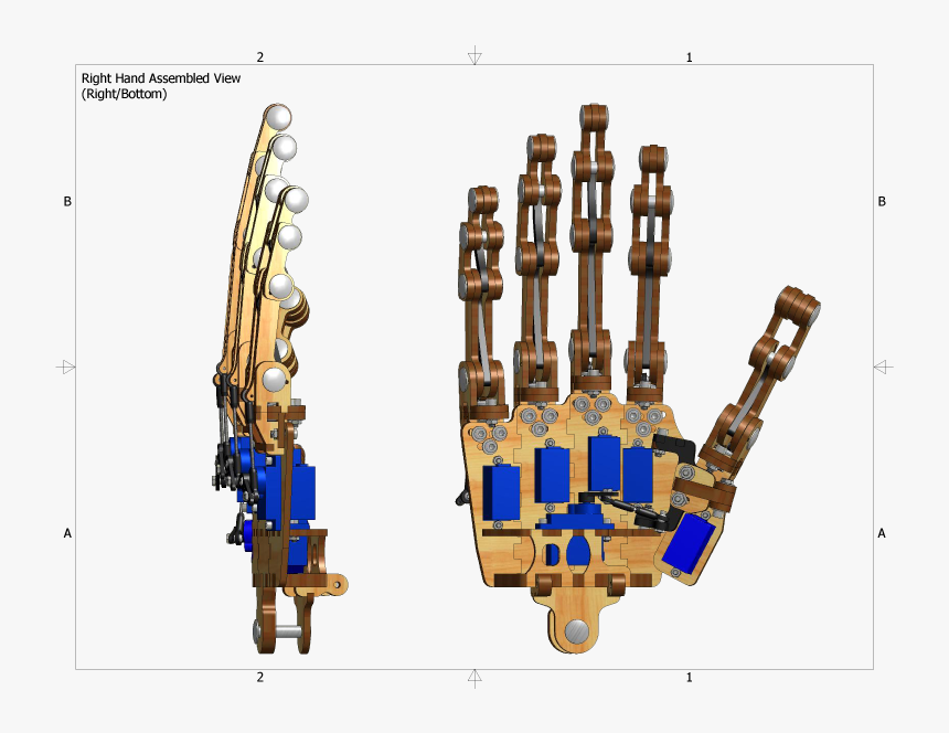 Right Hand Assembly Right-bottom - Roy The Robot Hand, HD Png Download