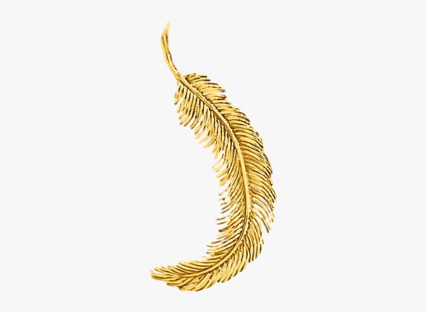 Tiffany S 18k Yellow Gold Feather Pin - Gold Feather Png, Transparent Png