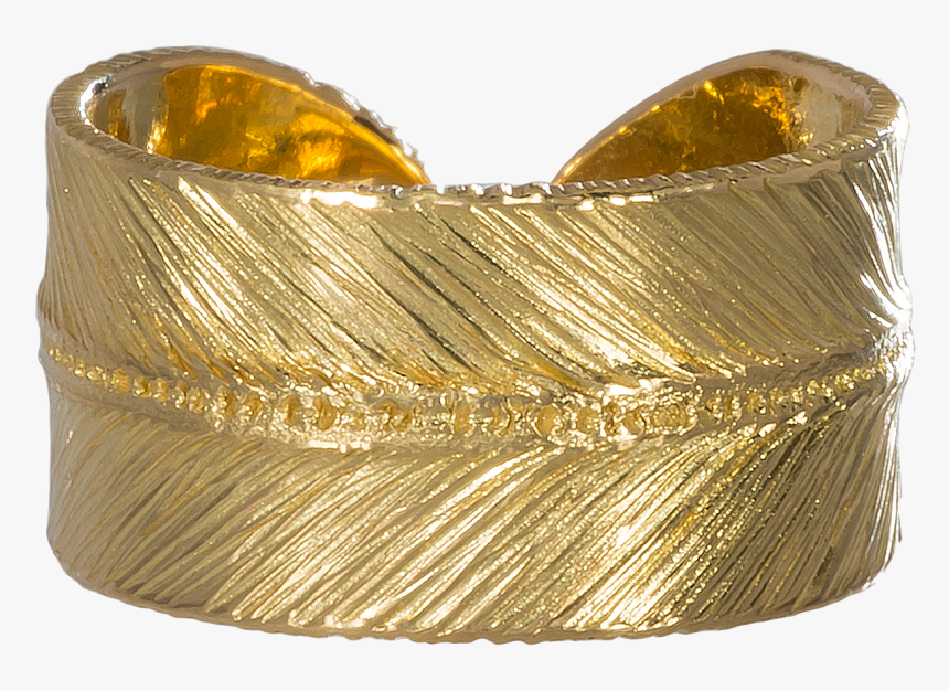 Gold Feather Ring , Png Download - Bangle, Transparent Png
