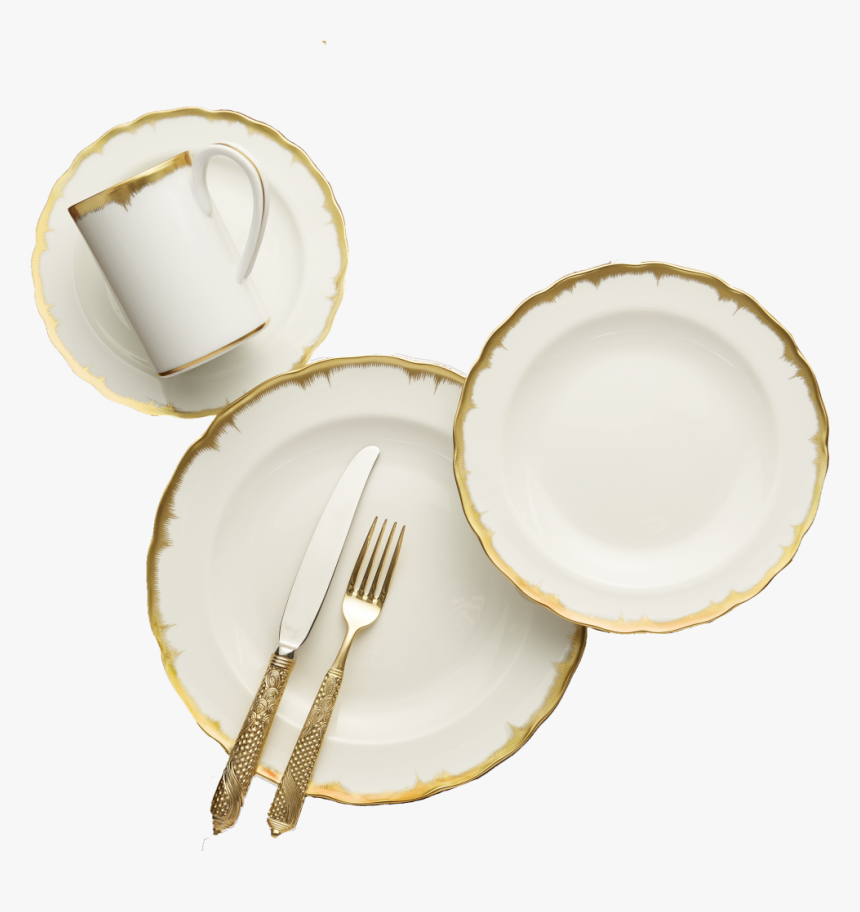 Chelsea Feather Gold 4pc Place Setting - Mottahedeh Chelsea Feather Gold, HD Png Download