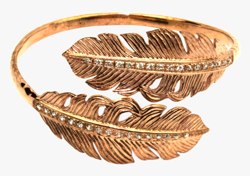 Rose Gold Feather Arm Cuff - Bangle, HD Png Download