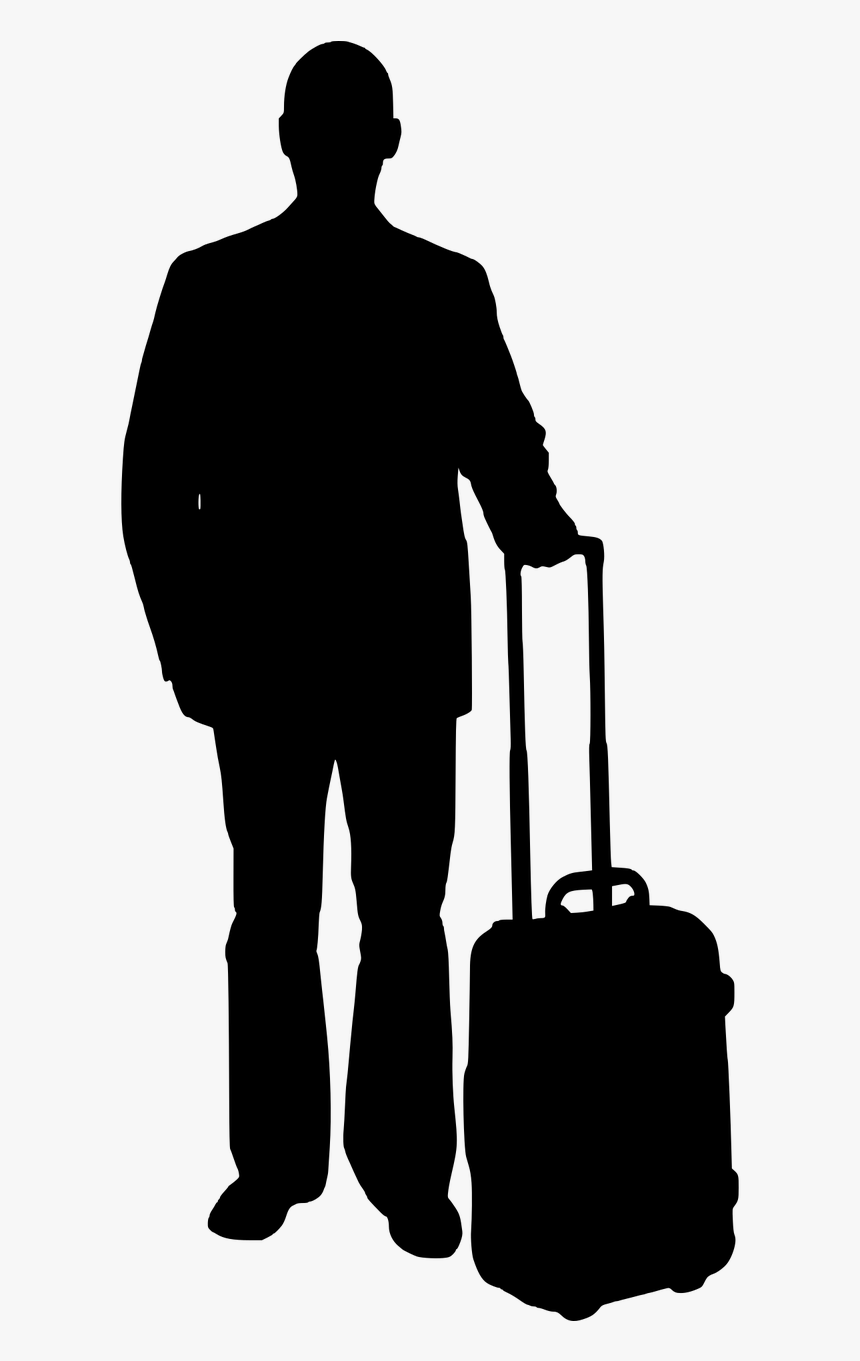 Silhouette People With Suitcase, HD Png Download