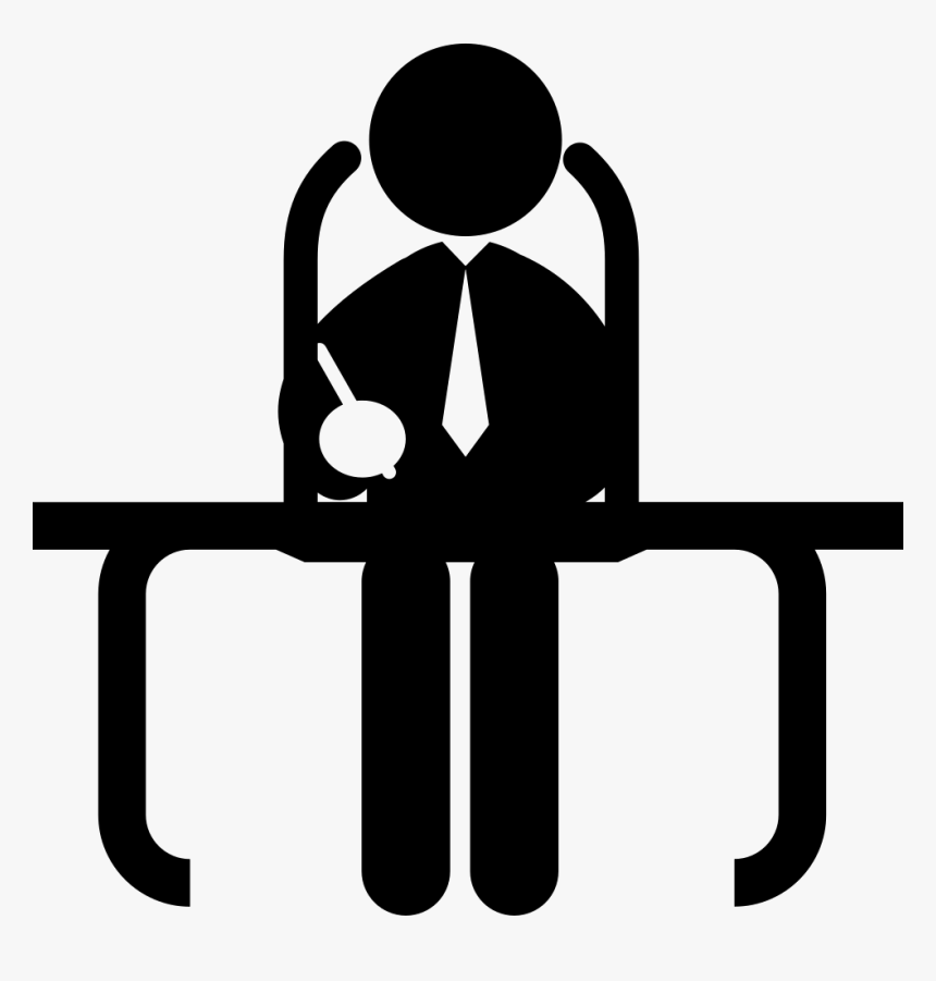 Businessman Sitting On His Office Desk - Office Transparent Icon, HD Png Download