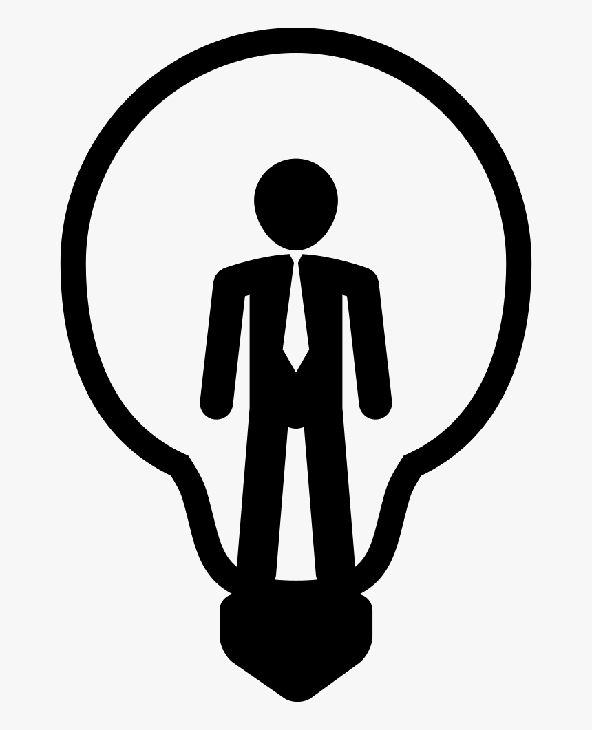 Businessman Standing Inside A Light Bulb - Lightbulb Dollar Icon, HD Png Download