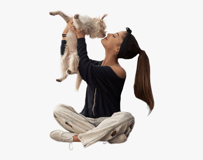 Ariana Grande Cuddling With A Cat Png Image - Sitting, Transparent Png