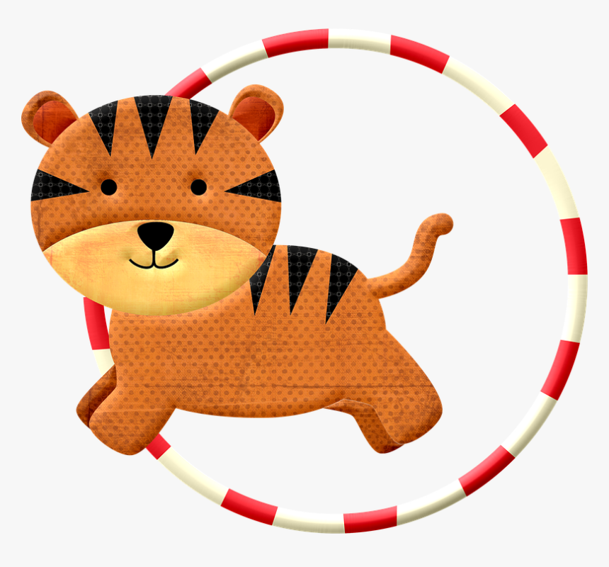 Tiger, Jumping, Jump, Cat, Circus, Playful, Cute - Stuffed Toy, HD Png Download