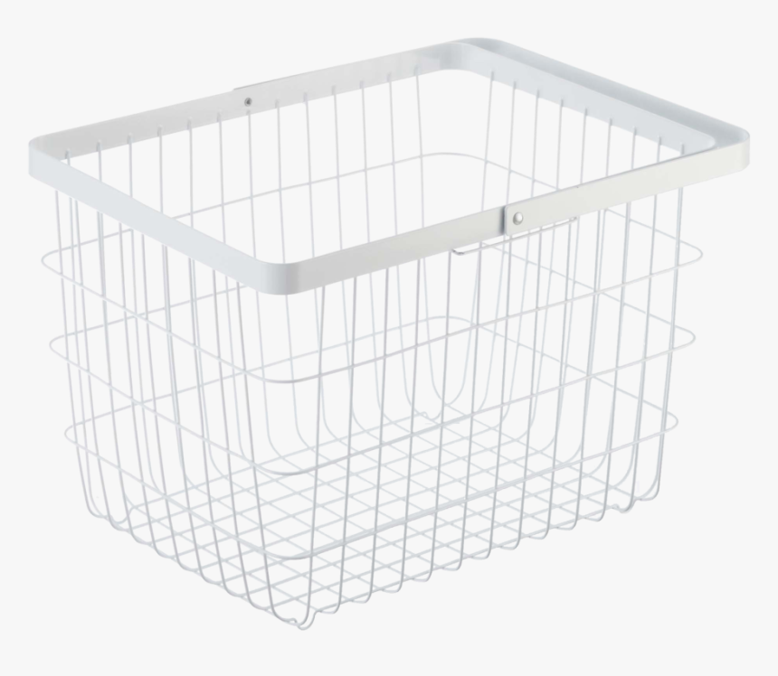 Yamazaki S White Laundry Basket With Handle Folded - Storage Basket, HD Png Download