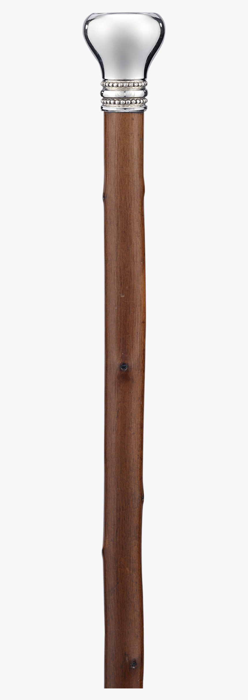 Ornamental Silverplate And Knotted Wood Walking Stick - Wood, HD Png Download
