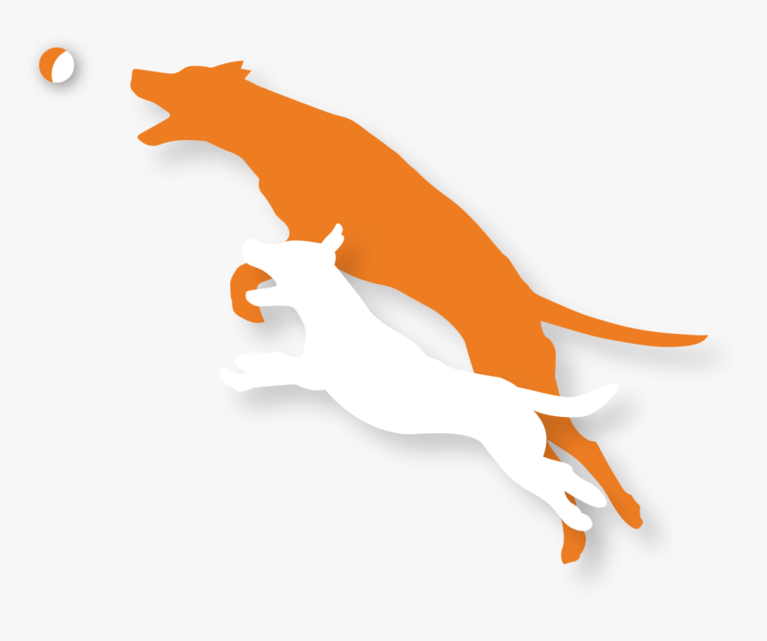 White Dog And Orange Dog Silhouettes, HD Png Download