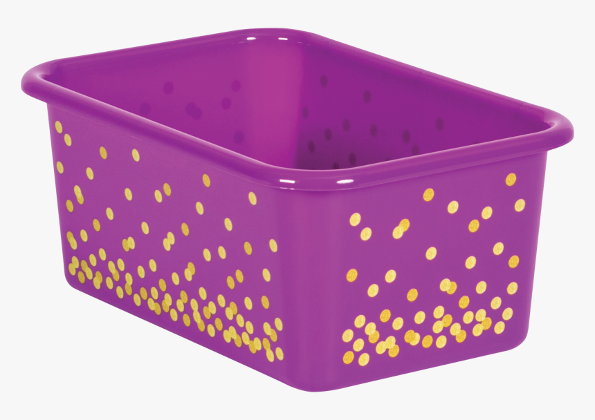 Purple Confetti Small Plastic Storage Bin - Plastic, HD Png Download