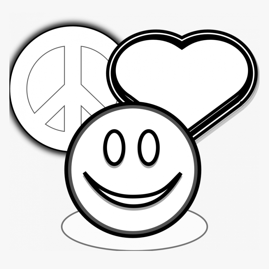 Love Hearts Sign In Black And White, HD Png Download