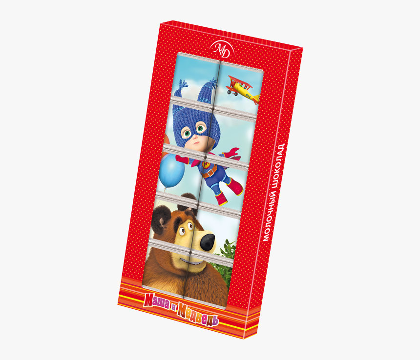 Chocolate Puzzle «masha And The Bear» 50gr/12 Pcs Milk - Masha And The Bear Chocolate, HD Png Download
