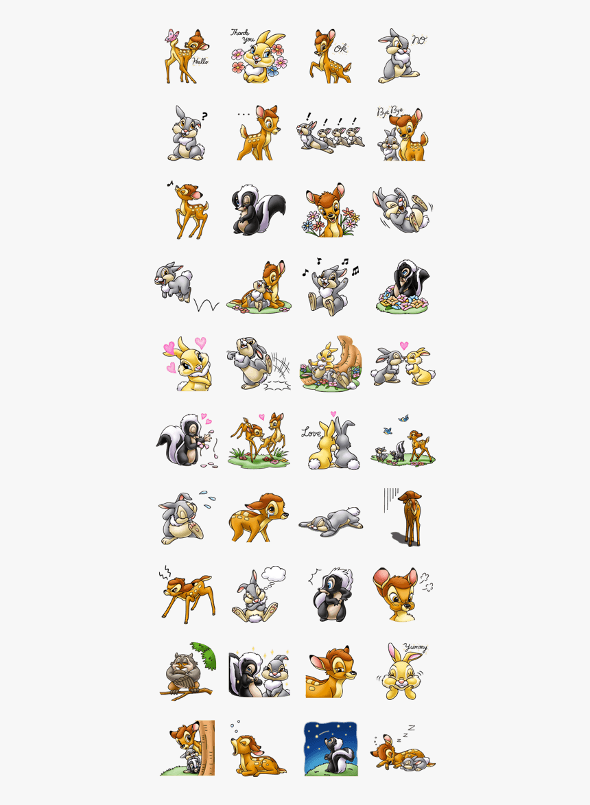 Bambi Line Sticker Gif & Png Pack, Transparent Png