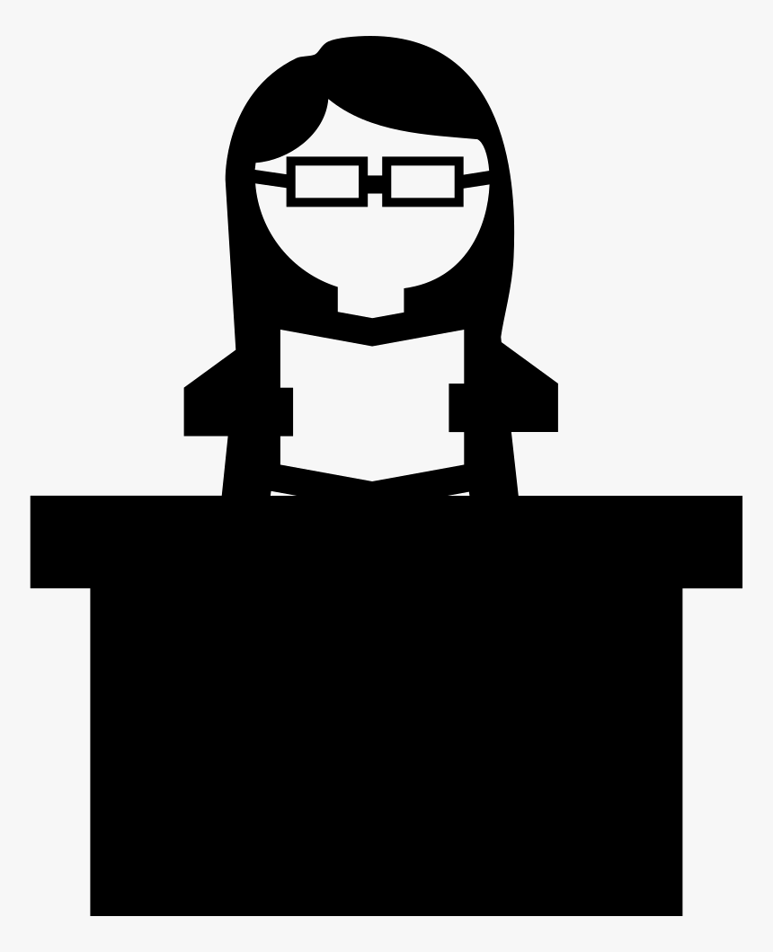 Female Teacher Reading With Eyeglasses - Icono De Maestra Png, Transparent Png