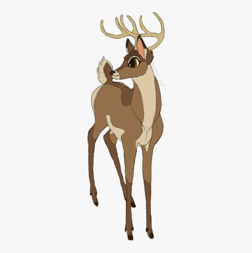 Deer Drawing Bambi Style, HD Png Download
