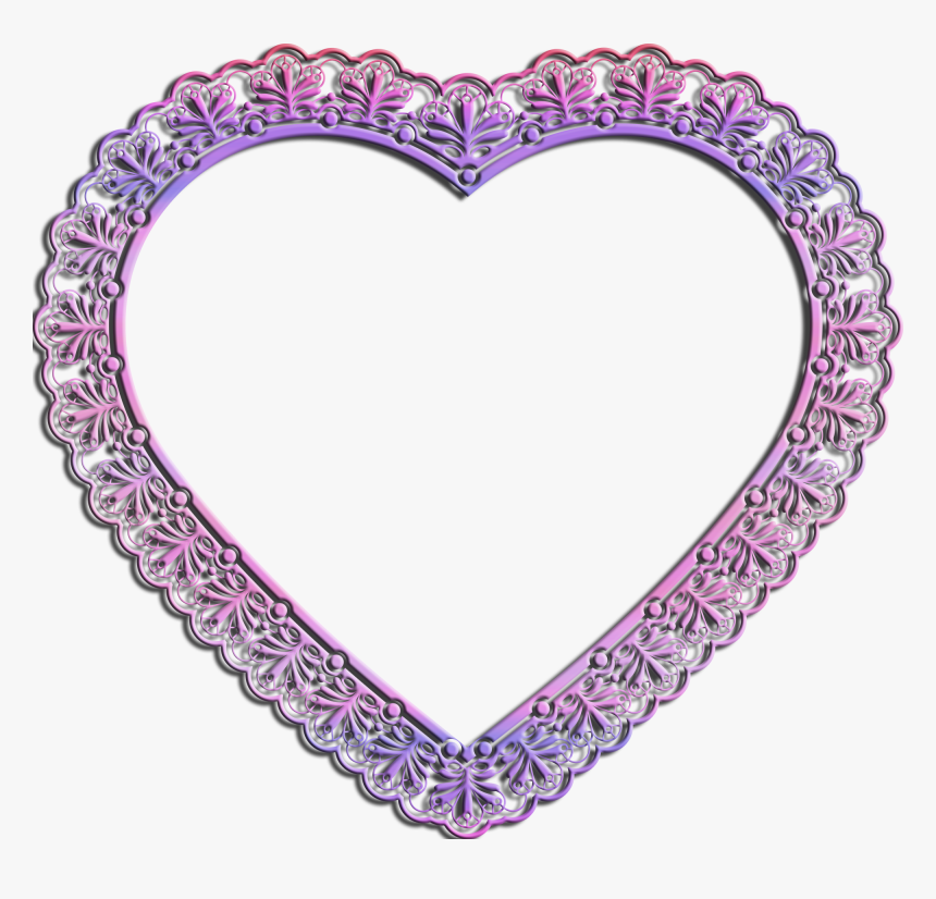 Lace Heart Frame , Png Download - Heart, Transparent Png