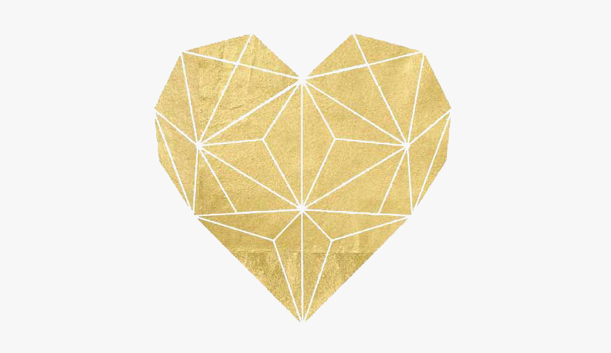 Golden Geometric Heart, HD Png Download