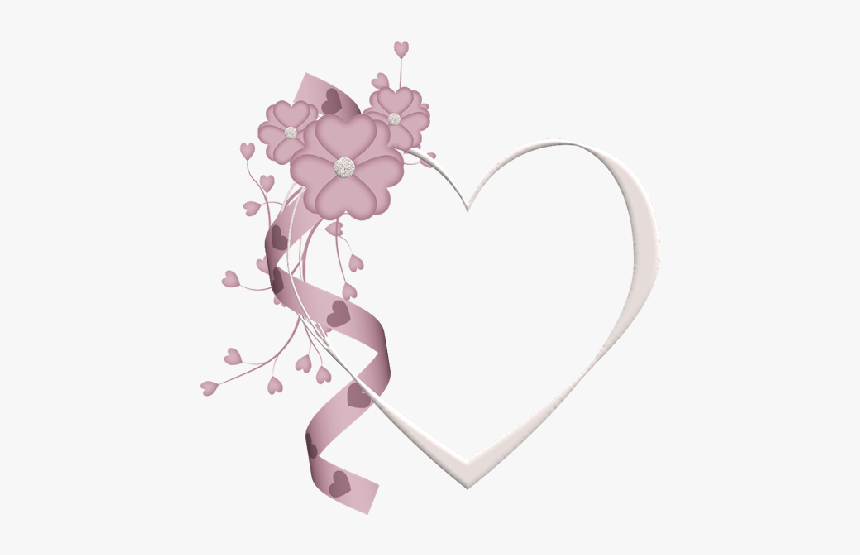 #pink #hearts #heart #love #lace #flower - Transparent Love Picture Frames, HD Png Download