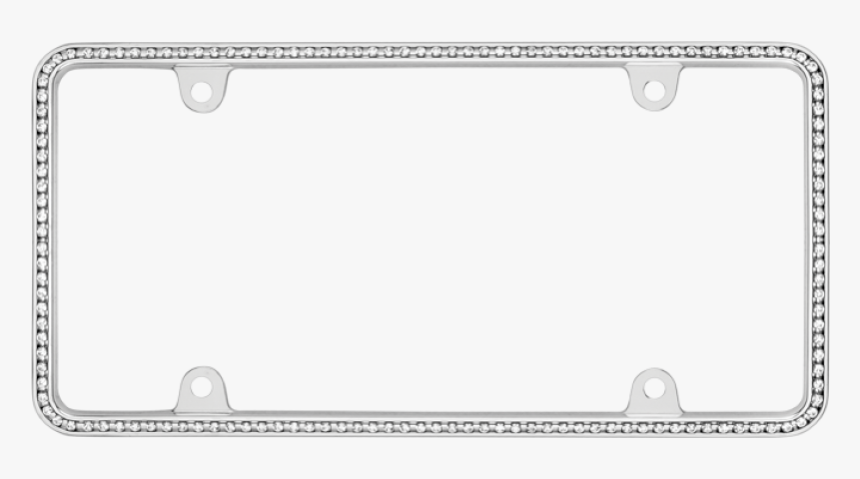 Thin White Diamonds On Chrome License Plate Frame - Tool, HD Png Download