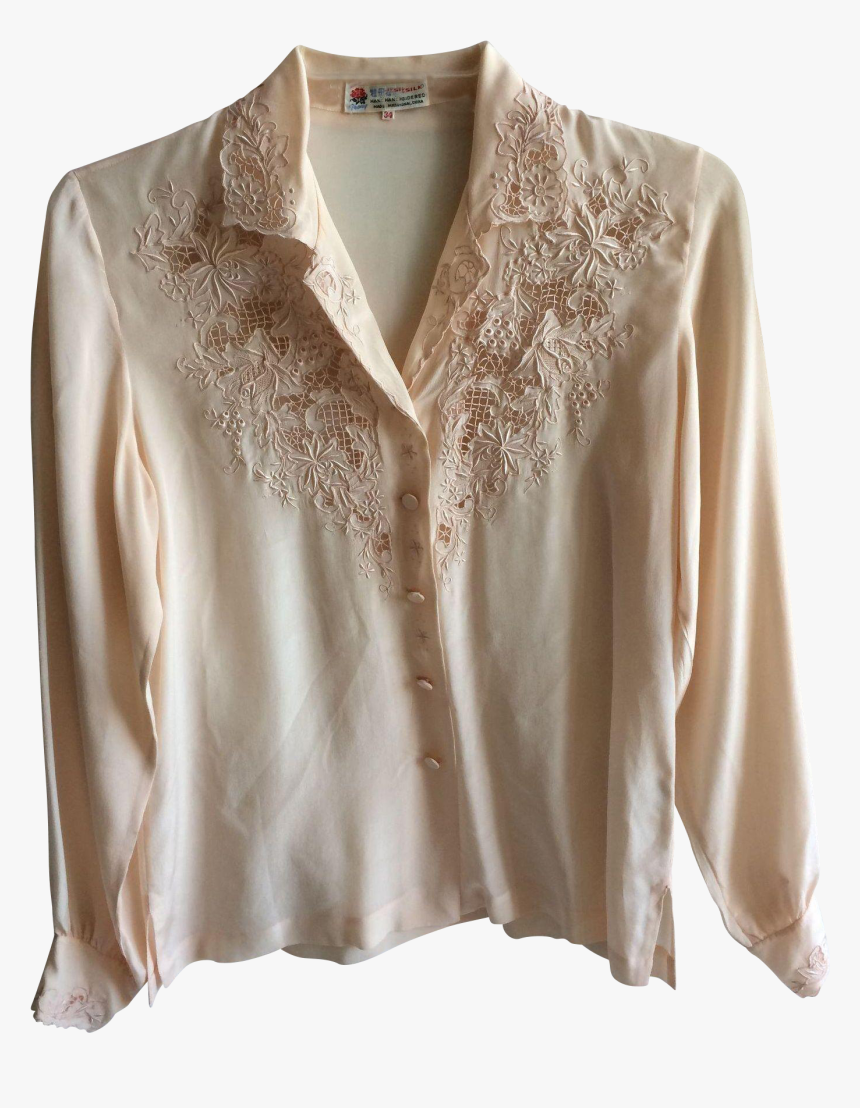 Free Download Mart Transparent Background - Silk Blouse Embroidered Vintage, HD Png Download