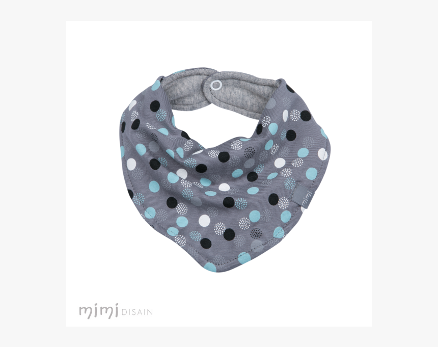 Mimi Baby Bib Grey Blue Dot - Polka Dot, HD Png Download