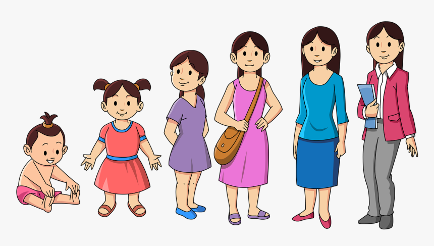 Niñas, Mujeres, Damas, Mujer, Dama, La Moda, Joven - 50 Year Old Woman Cartoon, HD Png Download