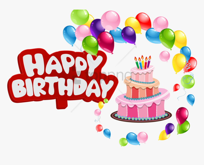 Birthday-party - Happy Birthday With Balloons Png, Transparent Png