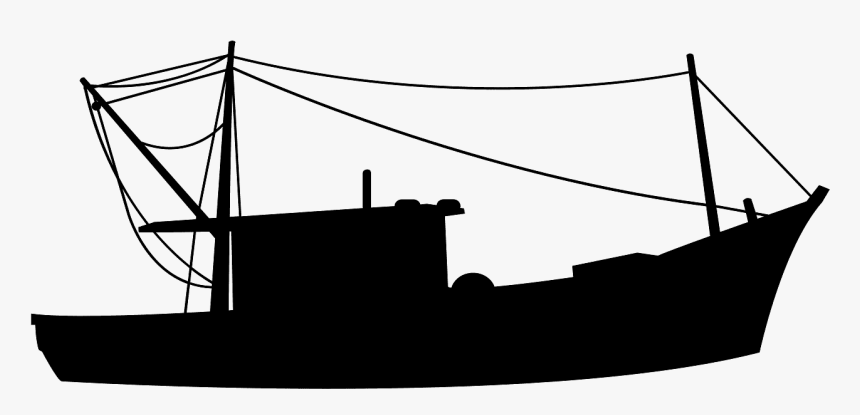 Silhouette Bateau Peche, HD Png Download