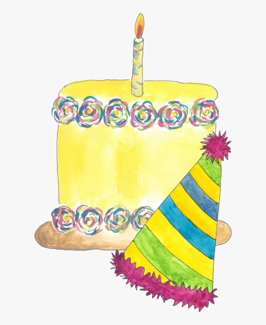 Image Of Cake And Hat - Child Art, HD Png Download