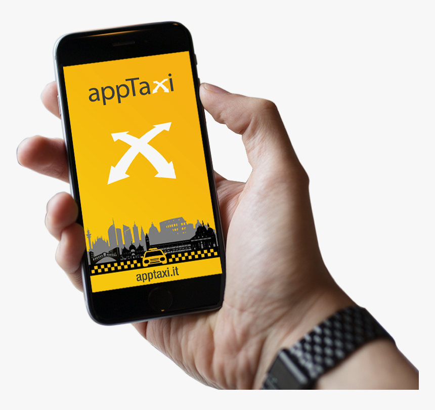 The Very First Italian Network For Calling A Cab Is - Smartphone Mano Png, Transparent Png