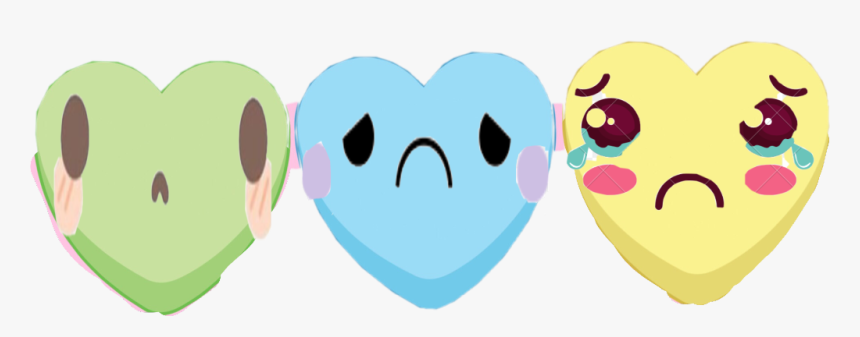 #heartbroken #sad #kawaii #faces #hearts - Cartoon, HD Png Download