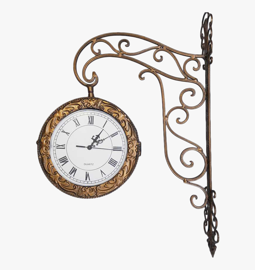 Vintage Large Wrought Iron Double Sided Quartz Train - Wall Clock, HD Png Download