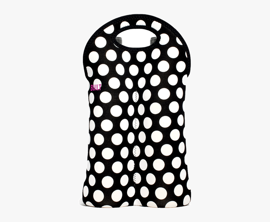 Built Ny 2 Bottle Tote Black & White Dots - Polka Dot Beach Towel, HD Png Download