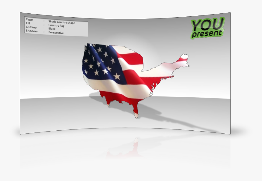 World Map Template For Powerpoint By Youpresent - American Flag, HD Png Download