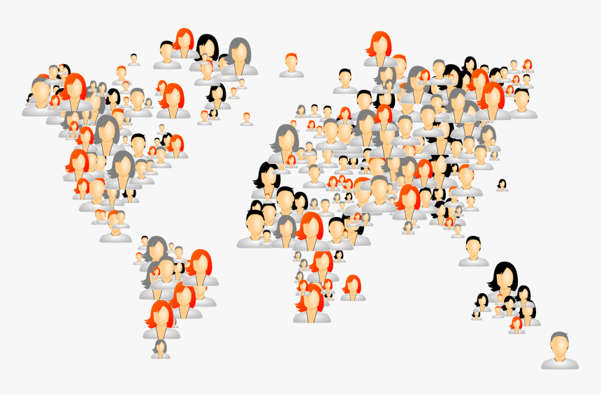 Avatars World Map Clip Arts - Millones De Personas En El Mundo, HD Png Download
