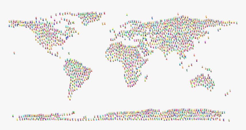 Prismatic Peace Sign Silhouette Smoothed World Map - Islamic Banking In The World, HD Png Download