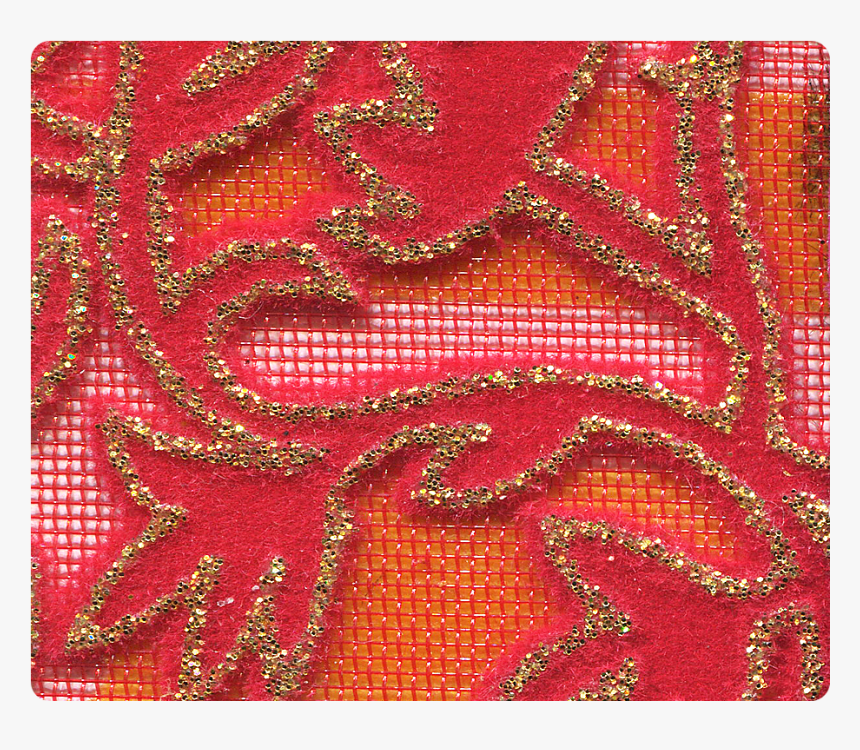 143 Gold Leaf Velvet Red Mesh -stiletto - Cross-stitch, HD Png Download