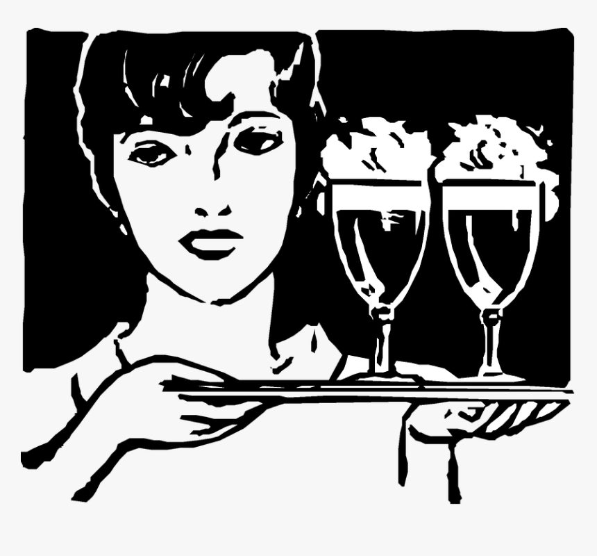 Vintage, Clip Art, Girl, Waitress, Retro Clipart - Waiter, HD Png Download
