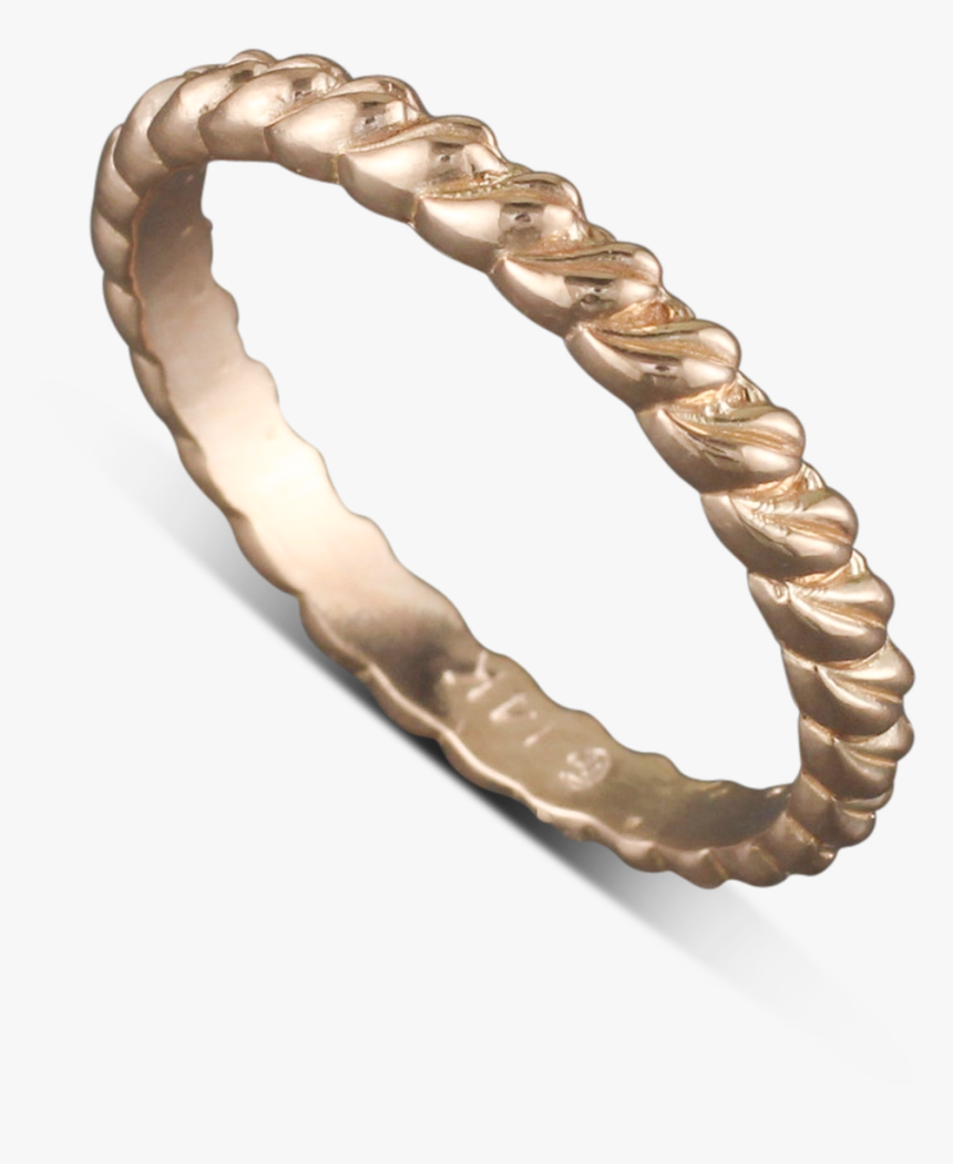 14 Karat Rose Gold Leaf Stack-able Ring Size - Bangle, HD Png Download