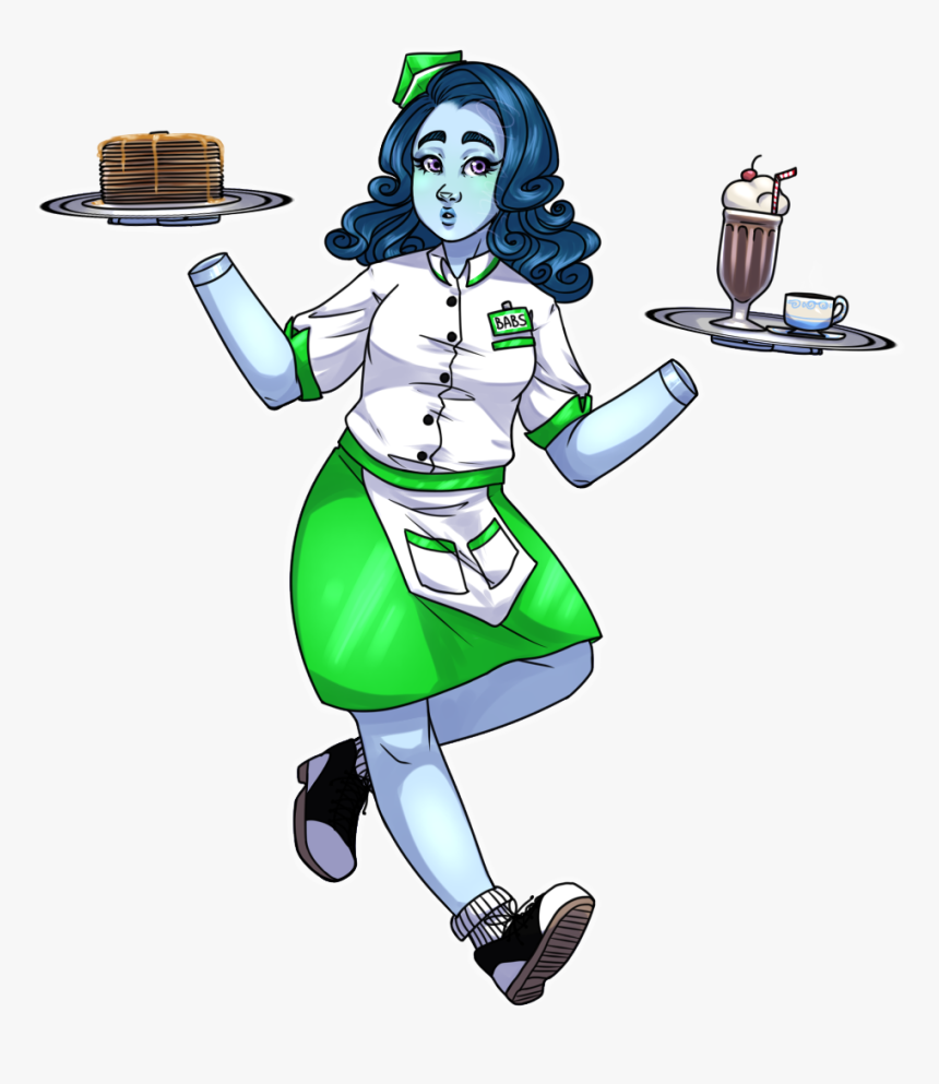B 50 S Waitress - Cartoon, HD Png Download