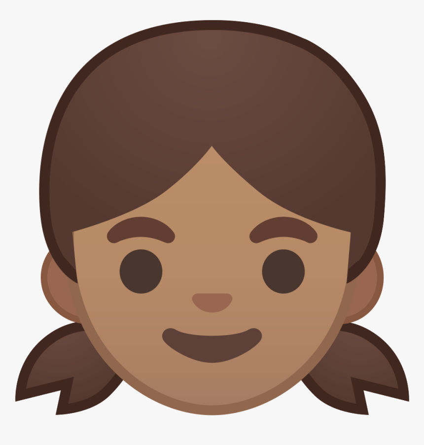 Girl Medium Skin Tone Icon - Girl Emoji Face Transparent, HD Png Download