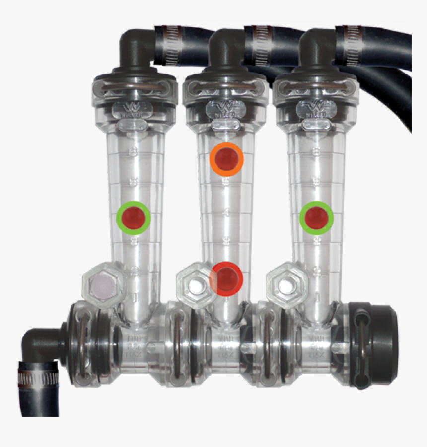 If The Green Highlighted Balls Are Showing The Ideal - Water Flow Indicator Ball Type, HD Png Download