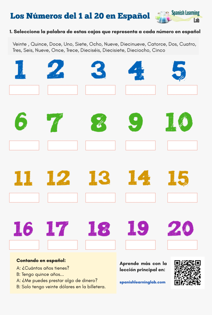 Numeros En Espanol Ejercicios, HD Png Download