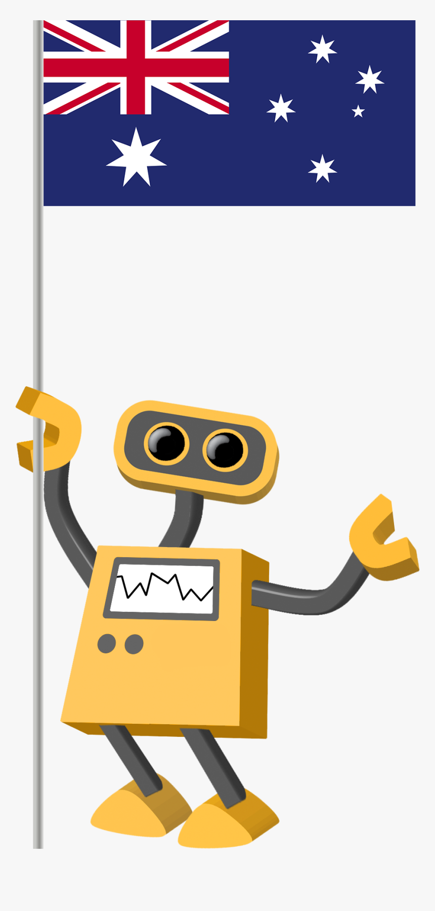Flag Bot, Australia - Transparent Cartoon Stop Sign, HD Png Download