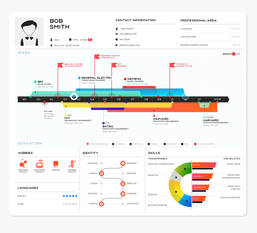 How To Make Digital Resume - Infographic Resume, HD Png Download