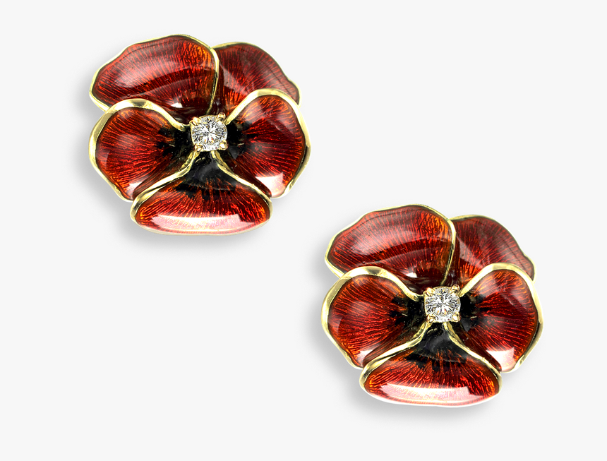 Nicole Barr Designs 18 Karat Gold Stud Earrings Pansy - Earrings, HD Png Download
