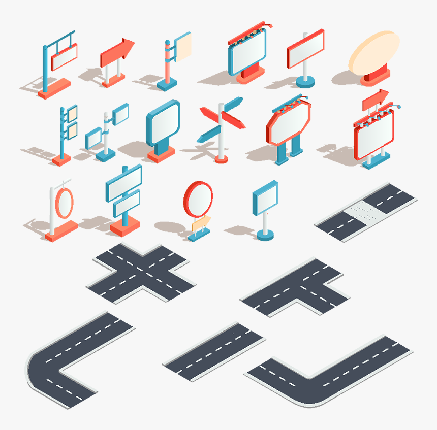 Transparent Winding River Clipart - Isometric Street Vector Png, Png Download