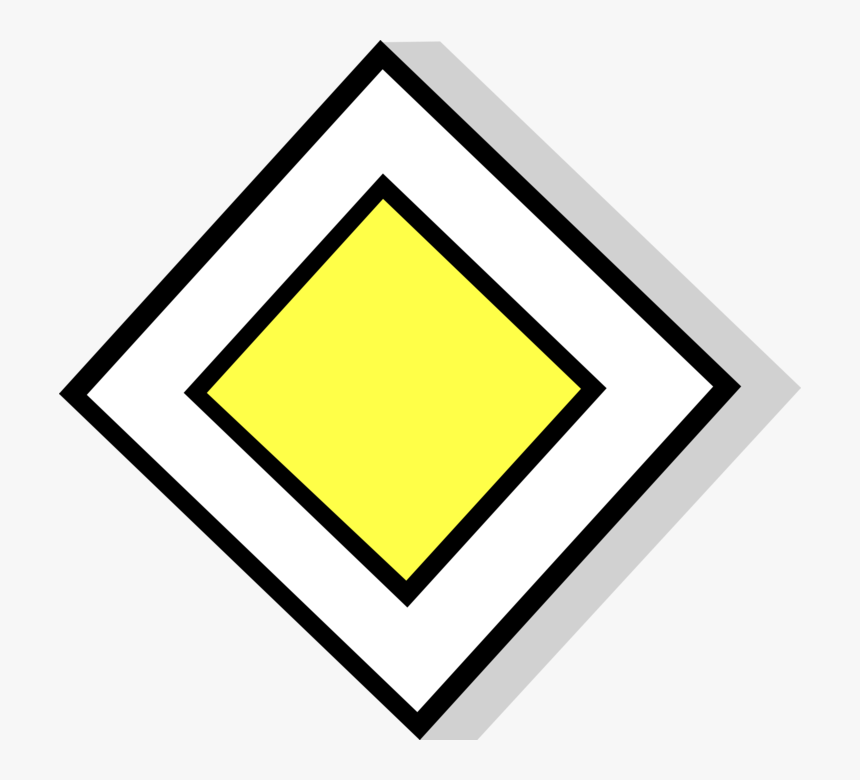 Vector Illustration Of European Union Eu Traffic Highway - Priority Road Sign Europe, HD Png Download