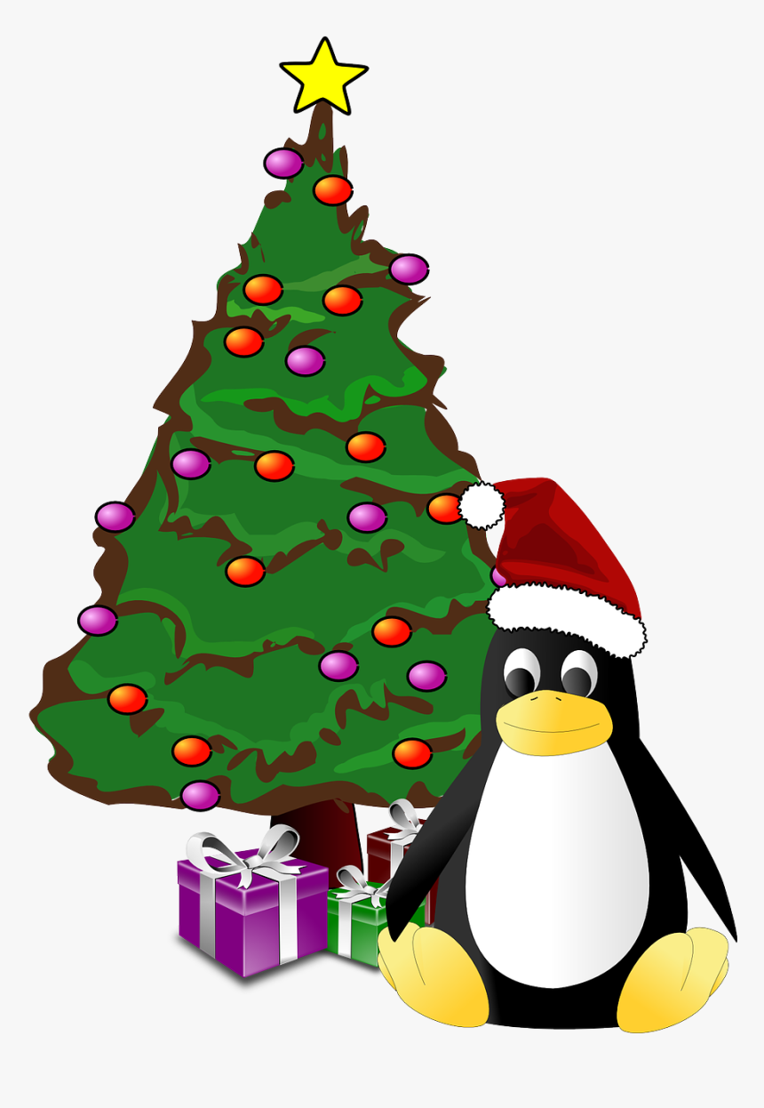 Natal Tux Svg Clip Arts - Christmas Tree Animated Png, Transparent Png
