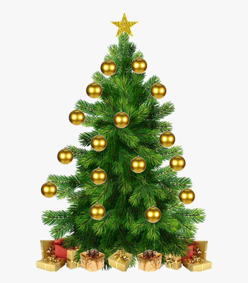 Arvore De Natal Com Estrela E Prendas E Bolinhas Png - Mensagem De Natal Png, Transparent Png